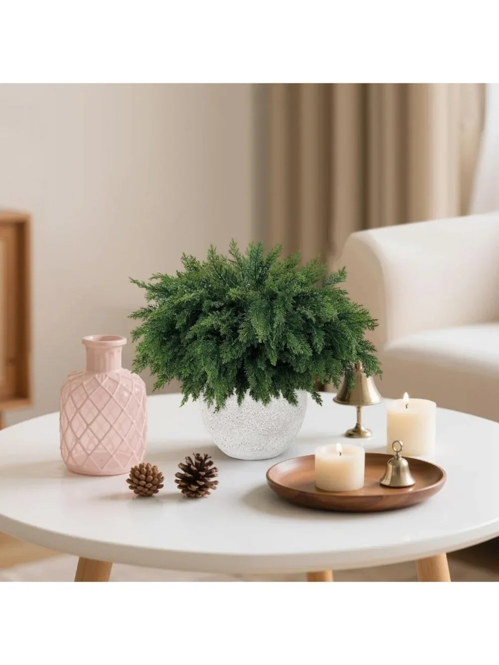 18 Inch Realistic Cedar Branches - 12 Pcs Faux Greenery for DIY Crafts & Holiday